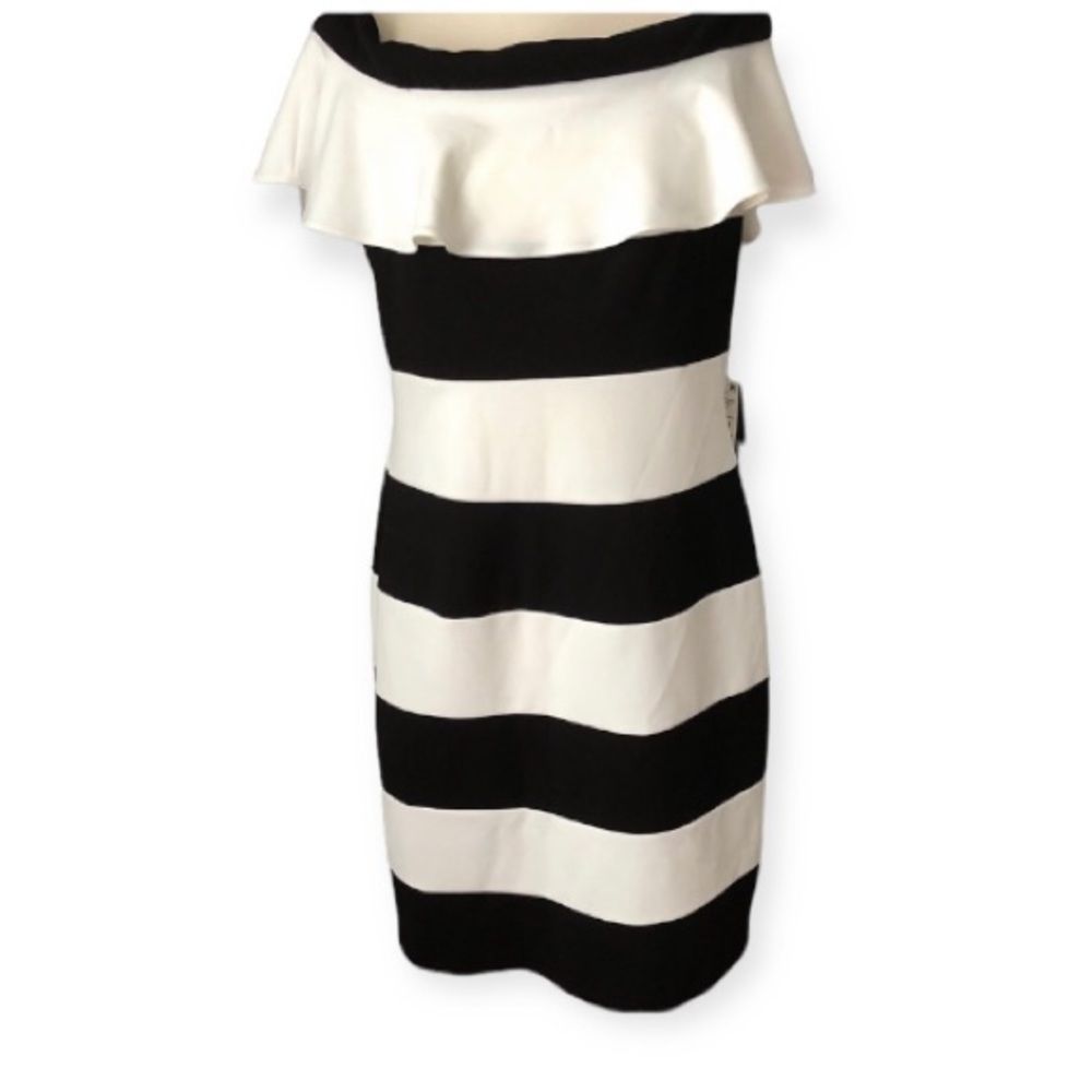 Adrianna Papell Striped Dress - Picture 4 of 7